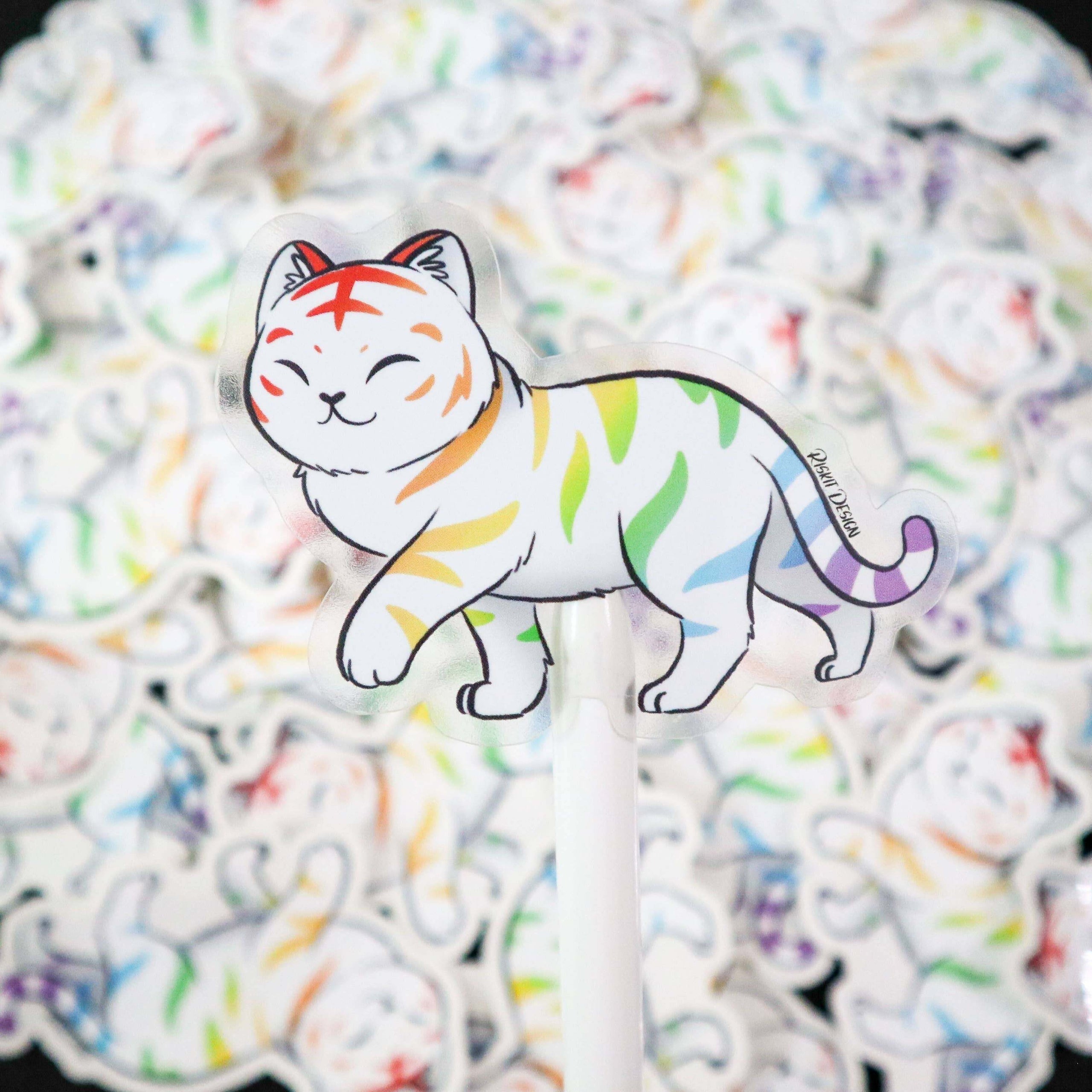 Riskit Design - Rainbow Tiger Sticker | Pink Moon Atelier